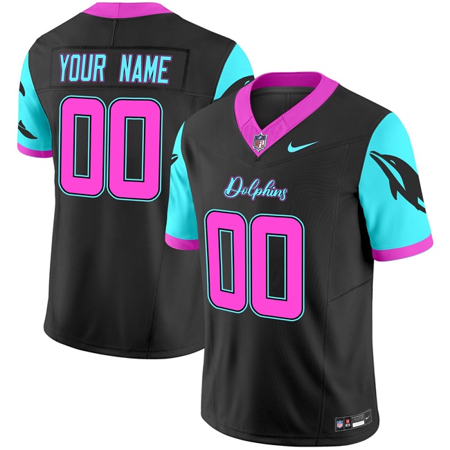 Men's Miami Dolphins Active Player Custom Black F.U.S.E. "Miami Vice" Vapor Limited Stitched Football Jersey Men's Miami Dolphins Active Player Custom Black F.U.S.E. "Miami Vice" Vapor Limited Stitched Football Jersey